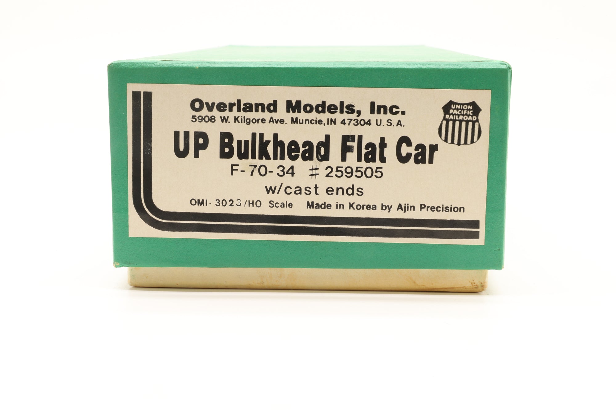 Overland Models HO Brass F-70-34 #259505 UP Bulkhead Flat Car
