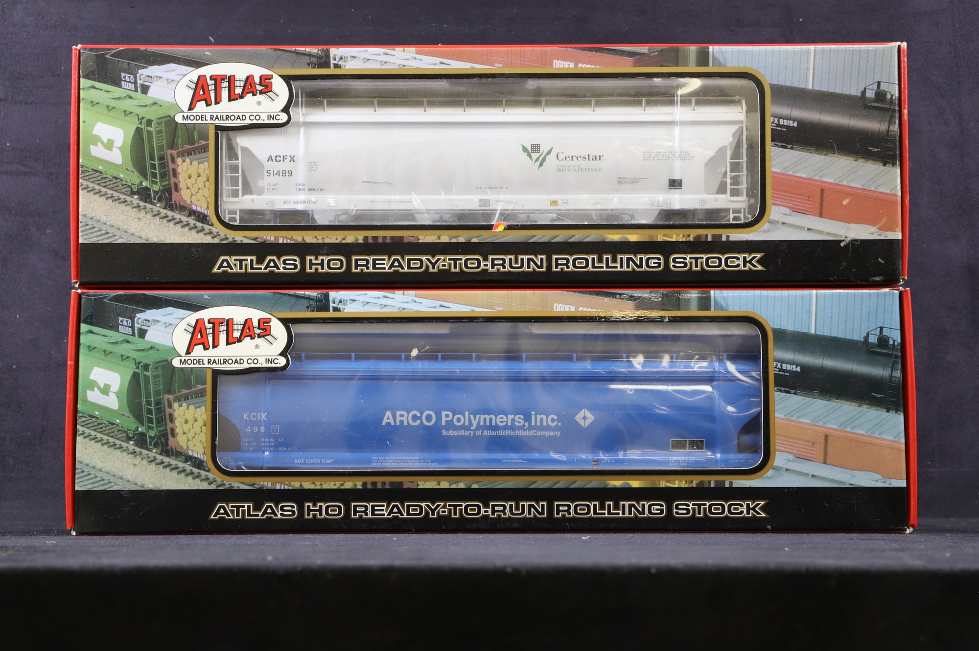 Atlas HO Rake Of 5 Mixed Freight Wagons Inc. 20 00 430, 1915-2, 20 00 338, 1503-1 & 20 000 006