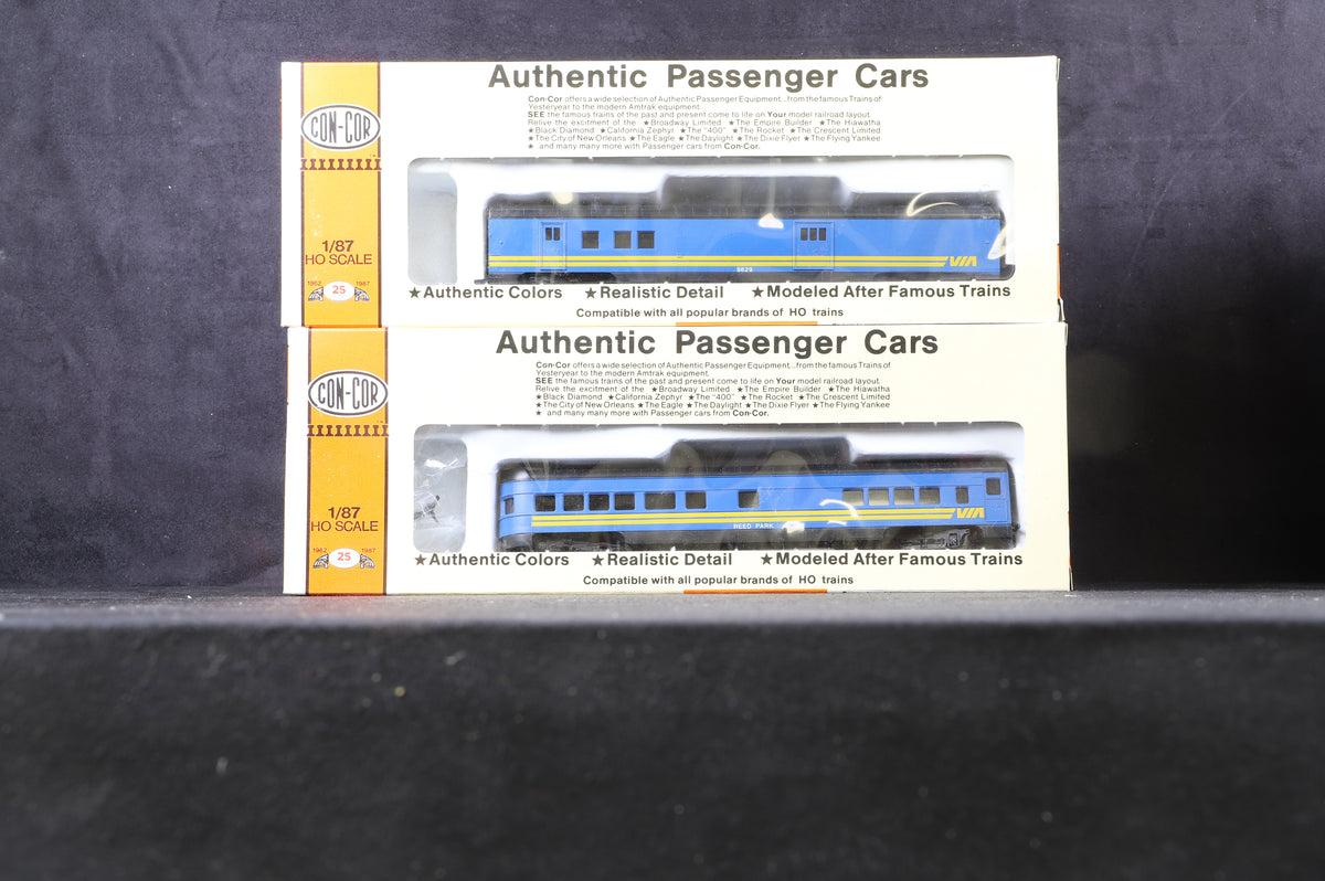 Con-Cor HO Rake of 8 72Ft VIA Rail Canada Coaches, Inc. #0001-000932, 52, 72, 92, 1012, 1032 &amp; 2 x 0912