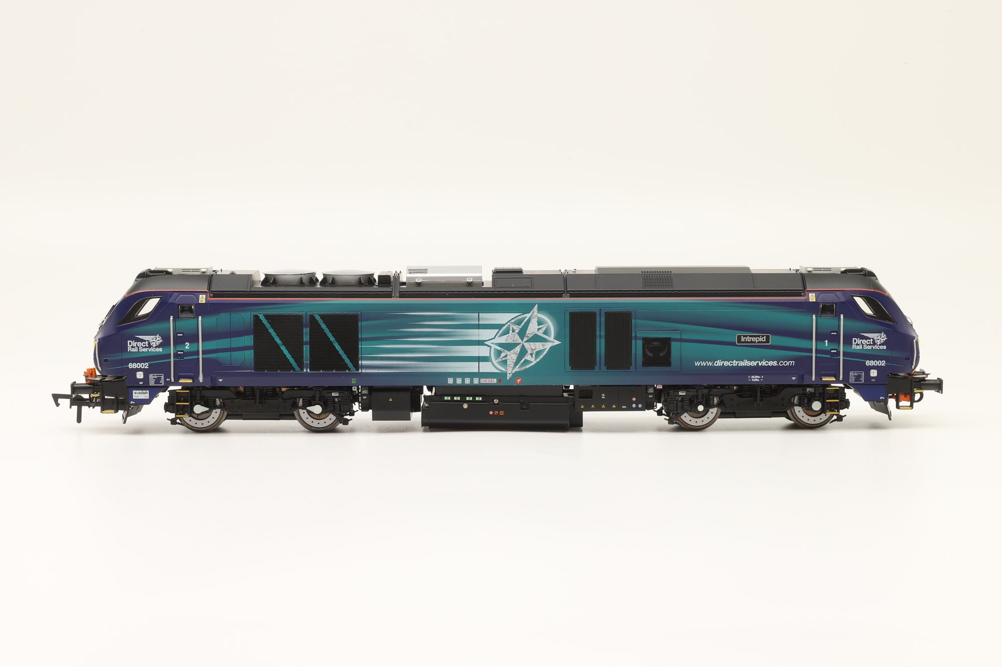 Dapol OO Class 68 DRS 'Intrepid' '68002', DCC Fitted (with '68019' 'Brutus' TPE Bodyshell)