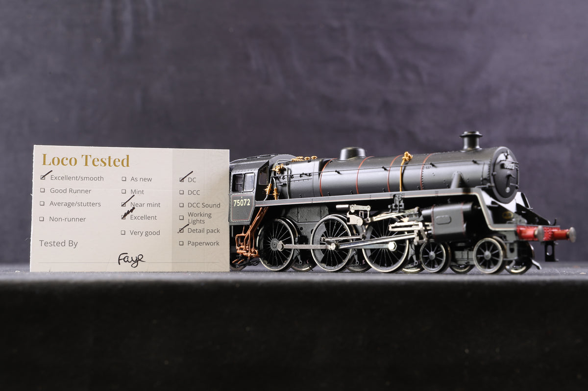 Hornby OO R3016 BR 4-6-0 Standard 4MT Class &#39;75072&#39; Lined Black E/C