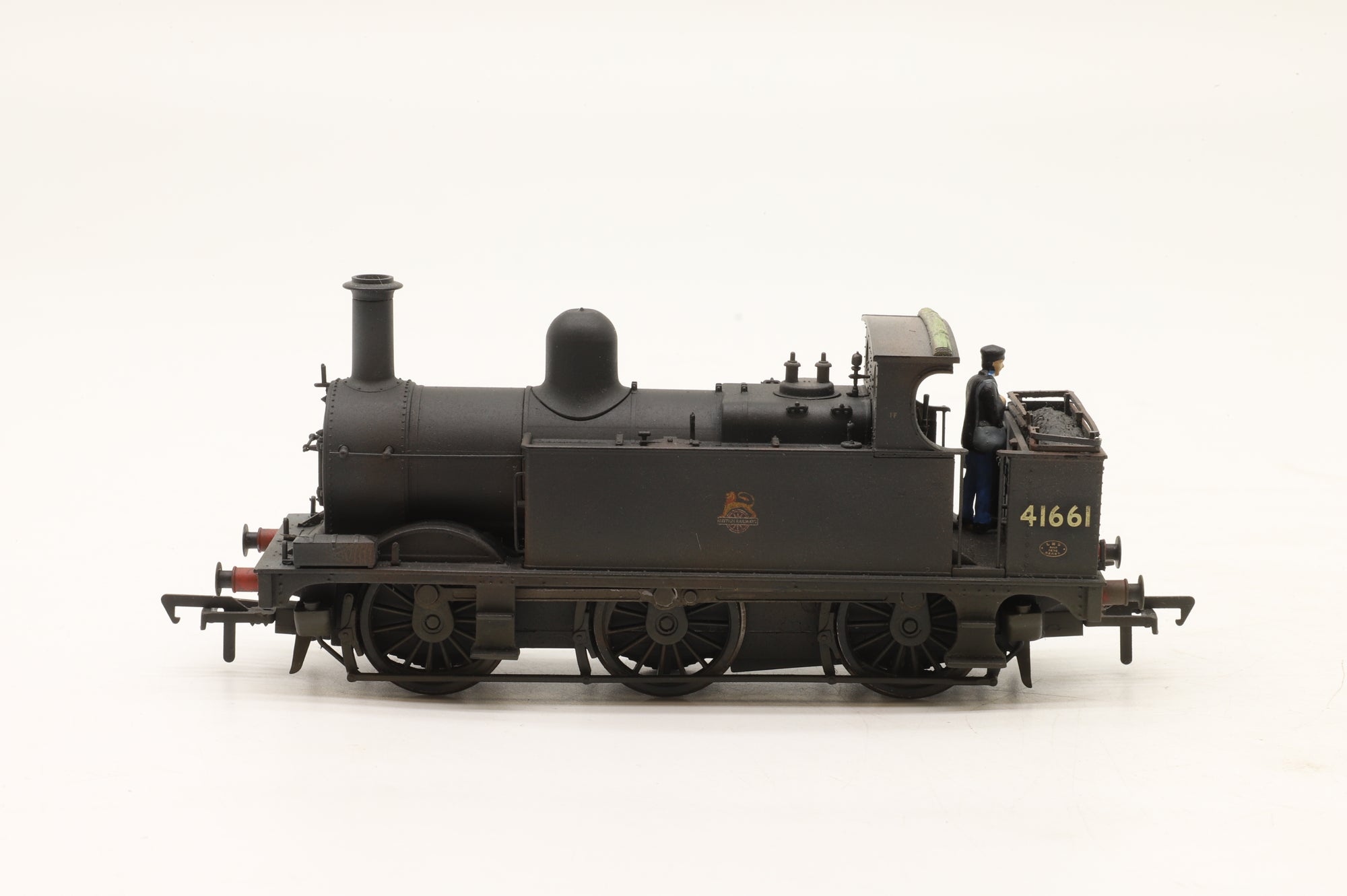 Bachmann OO 31-431 Midland Class 1F 41661 in BR Black w/ Early Crests – Weathered