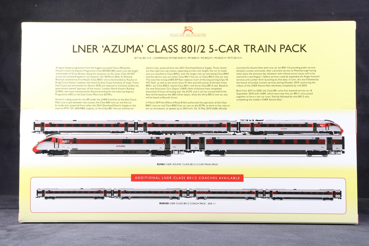 Hornby OO R3965 LNER Azuma Class 801/2 5 Car Train Pack