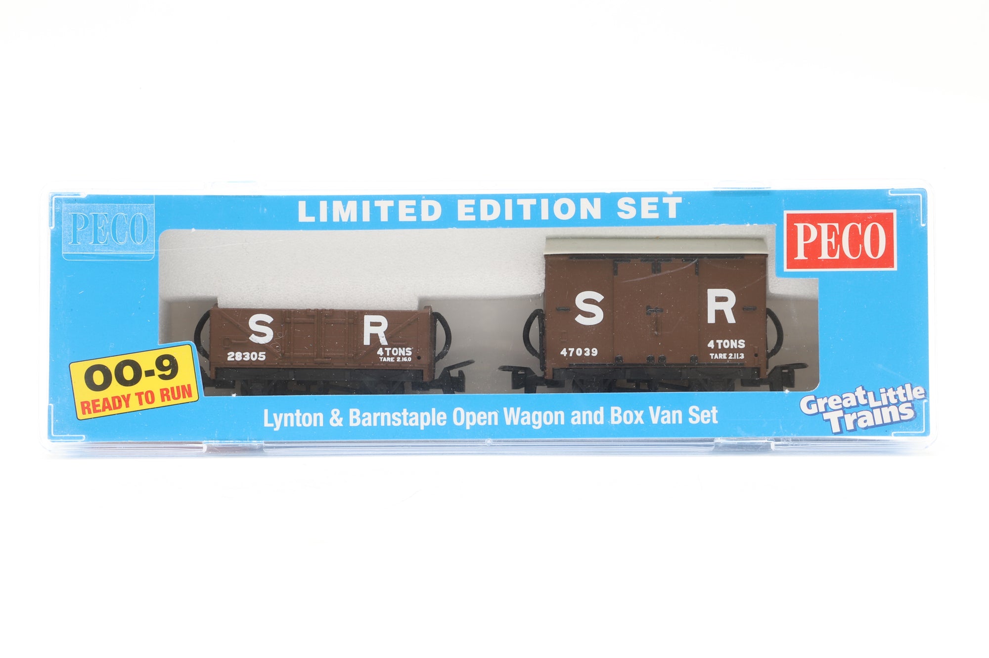 PECO OO-9 GR-291 SR Brown Box Van & Open Wagon Set