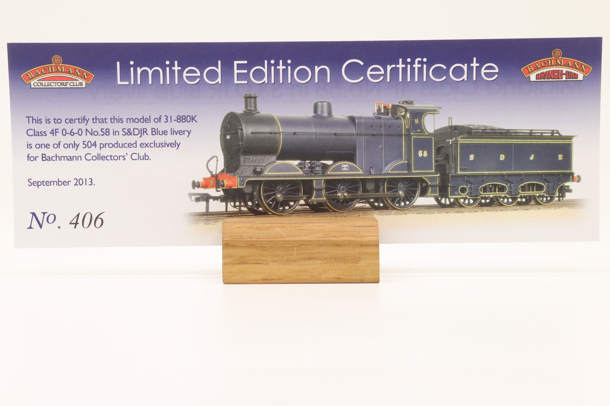 Bachmann OO 31-880K Class 4F S&DJR Blue '58', Excl. Bachmann Collectors' Club 406/504, DCC Sound
