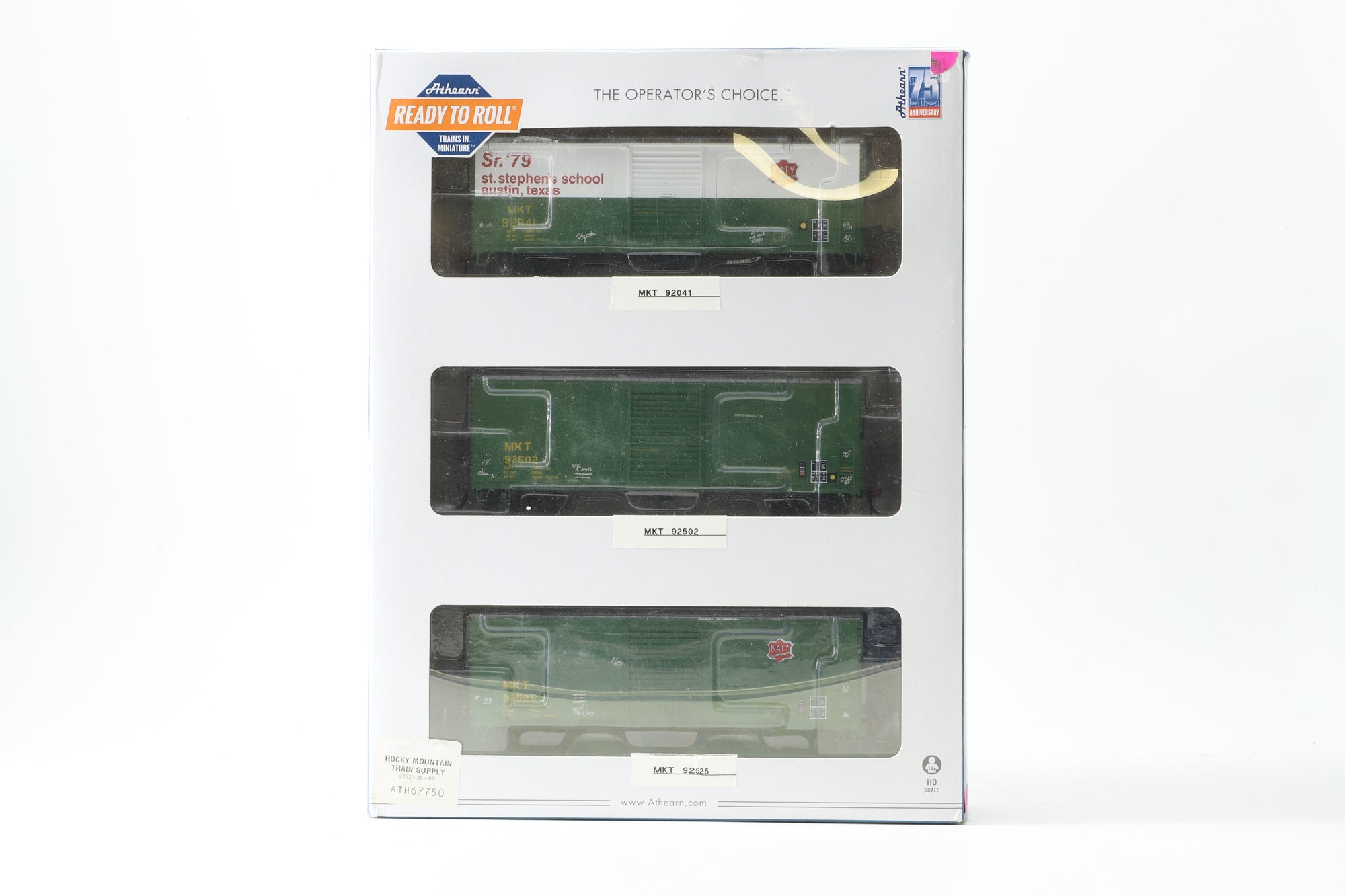 Athearn HO ATH67750 Missouri-Kansas-Texas 40'Modernized Box Car, 92041, 92502, 92525