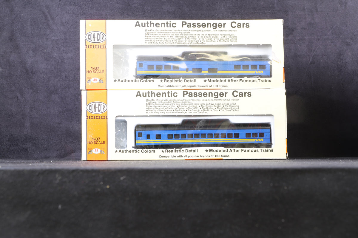Con-Cor HO Rake of 8 72Ft VIA Rail Canada Coaches, Inc. #0001-000932, 52, 72, 92, 1012, 1032 &amp; 2 x 0912