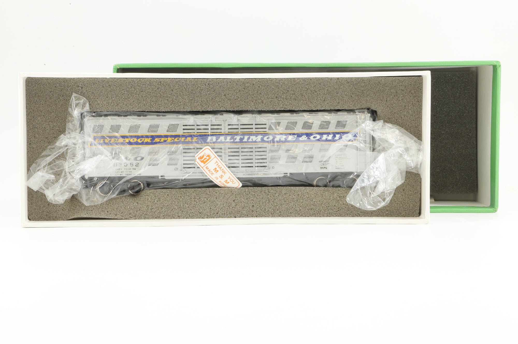 Overland Models HO Brass OMI-3056 Stock Car B&O Class S-1 DeLuxe Cattle '113052'