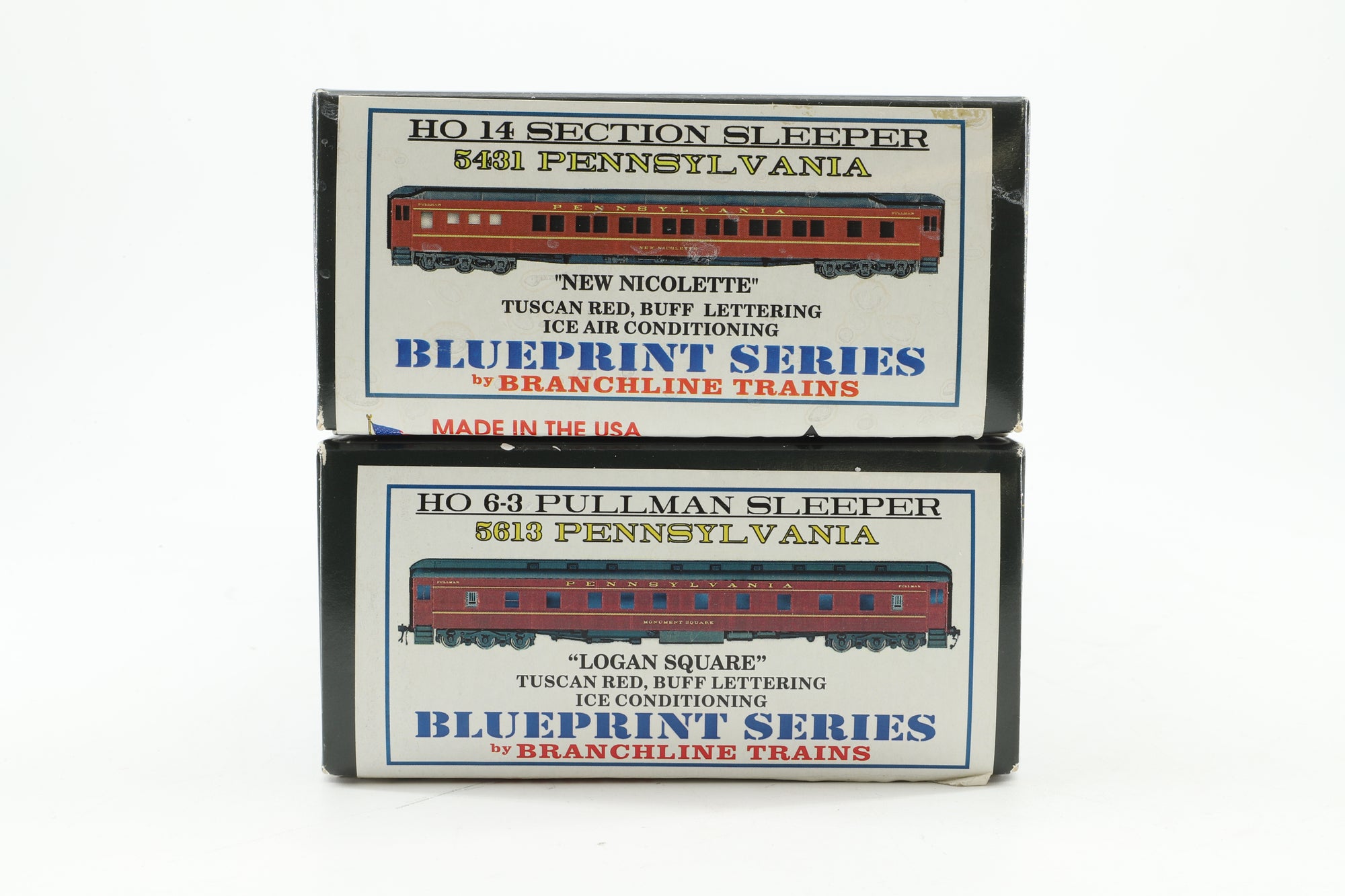 Branchline Trains HO Pair of Heavyweight Pennsylvania Sleepers, Inc. 14 '5431' Section Sleeper & 6-3 '5613' Pullman Sleeper
