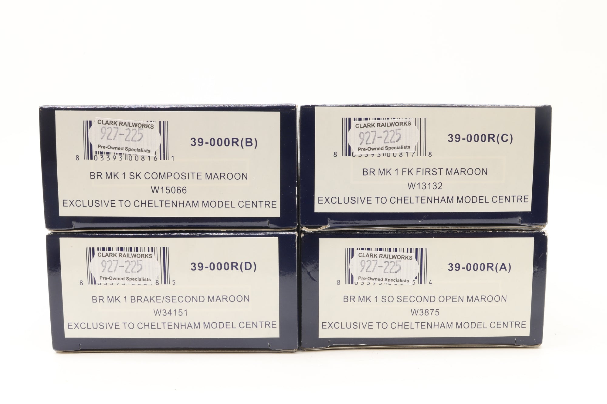 Bachmann 39-000R (A,B,C &D) 4 Coach Set BR Mk1 Lined Maroon