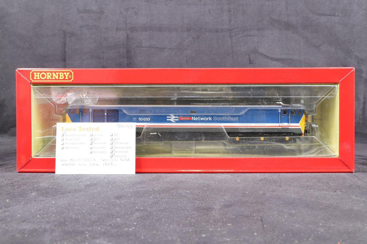 Hornby OO R3658 Network South East Co-Co Class 50 &#39;Glorious&#39; &#39;50033&#39;, DCC Sound