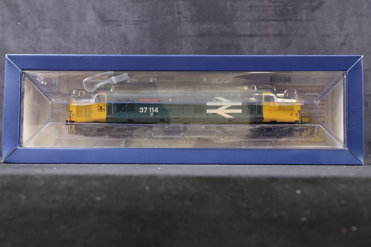 Bachmann OO 32-775X Class 37/0 &#39;37114&#39; &#39;Dunrobin Castle&#39; BR Blue Large Logo Excl. Mickleover Model Railway Group Weathered