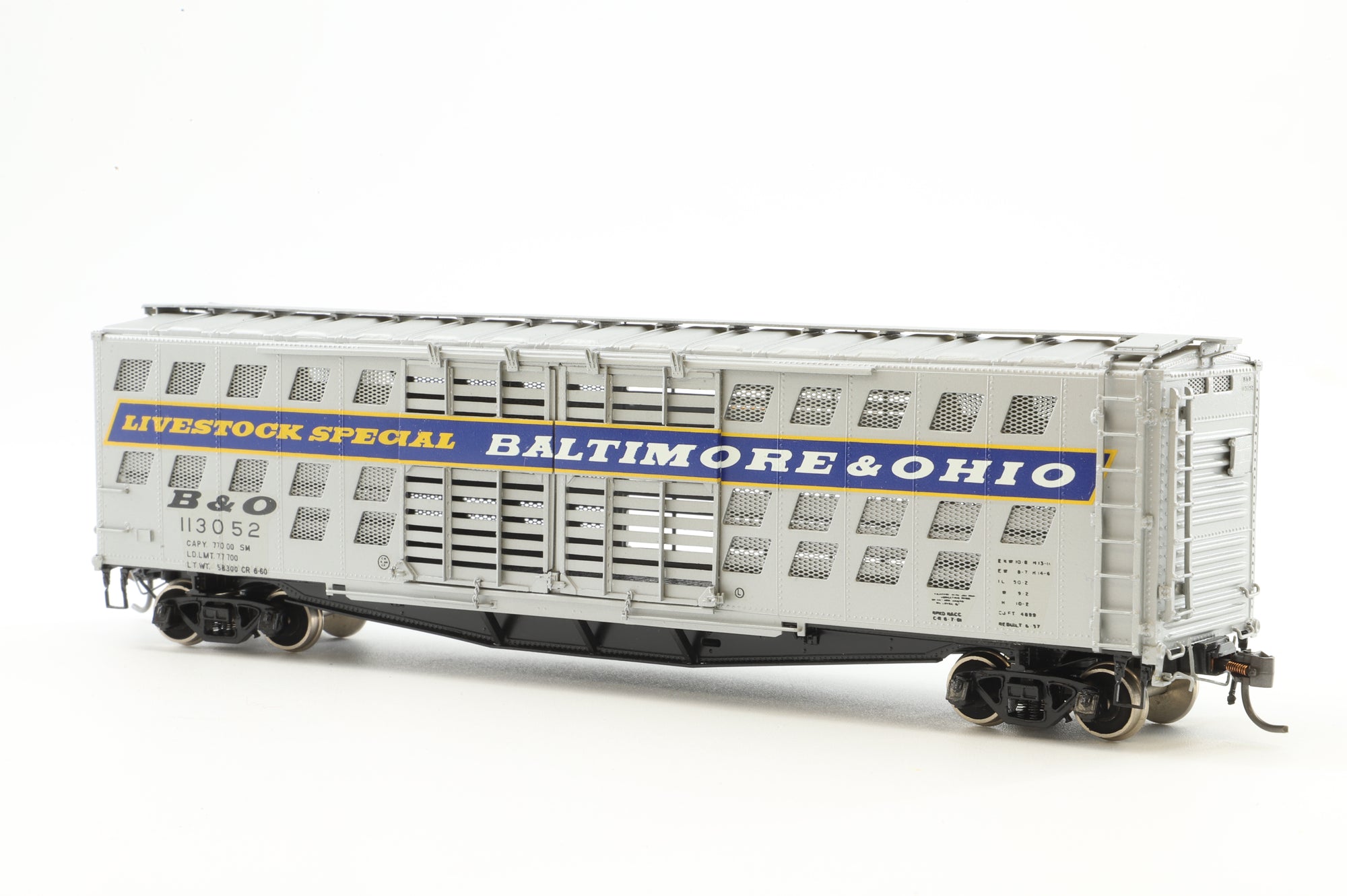 Overland Models HO Brass OMI-3056 Stock Car B&O Class S-1 DeLuxe Cattle '113052'
