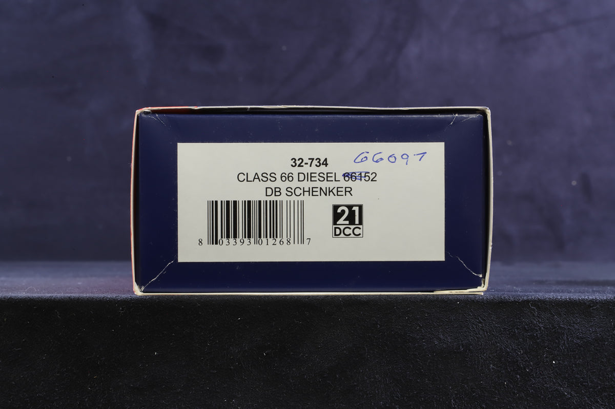 Bachmann OO 32-734 Class 66 &#39;66097&#39; Renumbered DB Schenker, DCC Sound