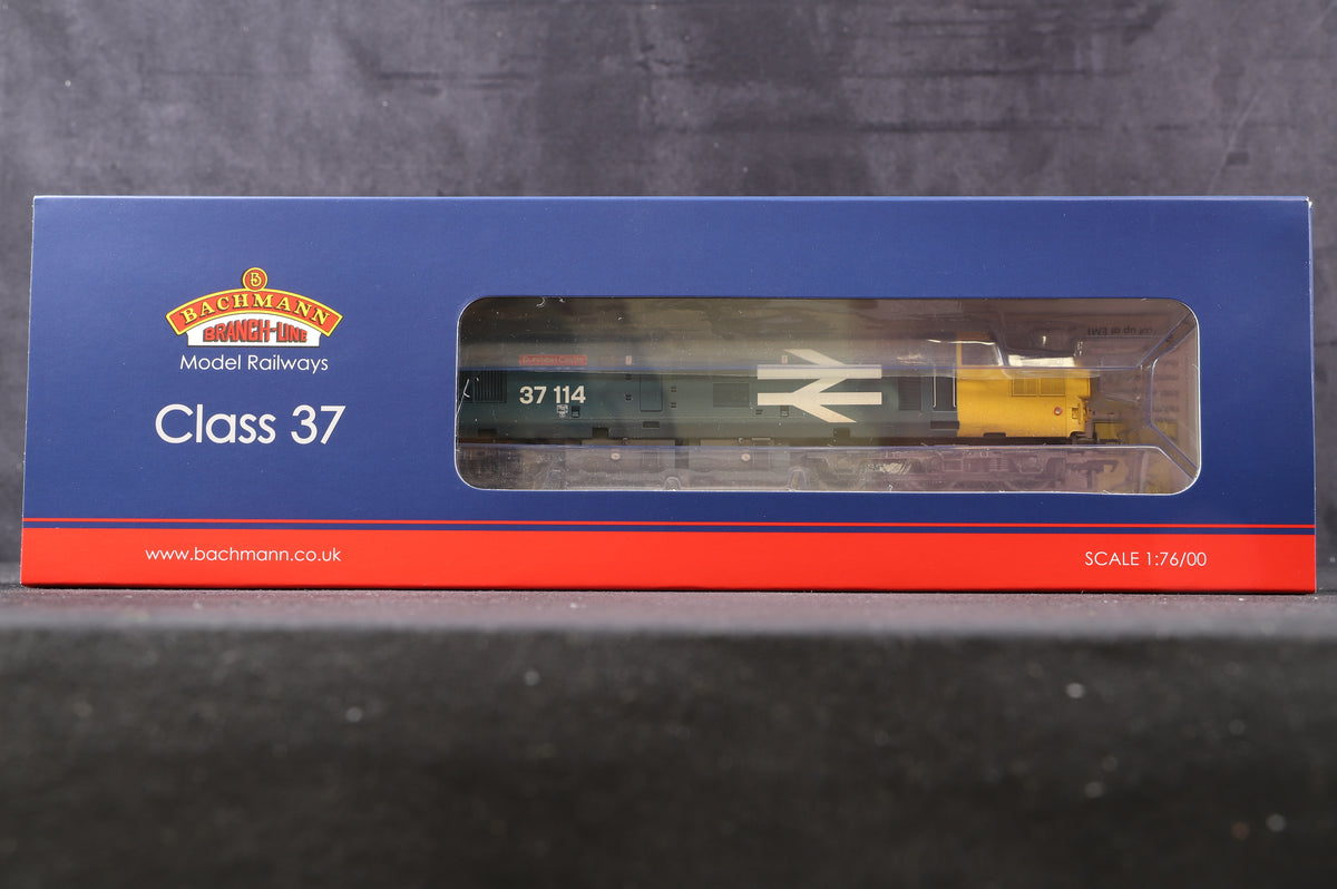 Bachmann OO 32-775X Class 37/0 &#39;37114&#39; &#39;Dunrobin Castle&#39; BR Blue Large Logo Excl. Mickleover Model Railway Group Weathered