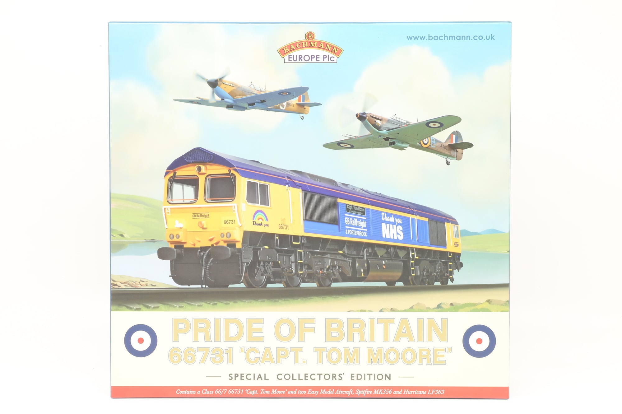 Bachmann 32-980KSF Class 66/7 Pride of Britain '66731' 'Capt. Tom Moore' GBRf/NHS & Two Aircraft Special Edition DCC Sound
