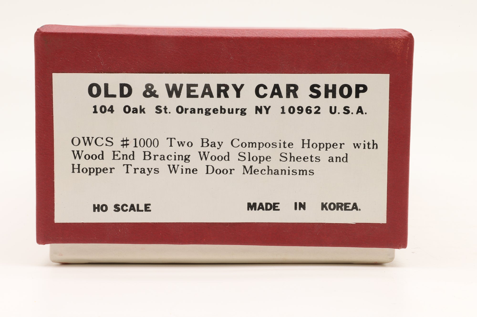 Old & Weary Car Shop HO Brass 1000 2 Bay Composite Hopper With Wood End Bracing Wood Slope Sheets Unpainted