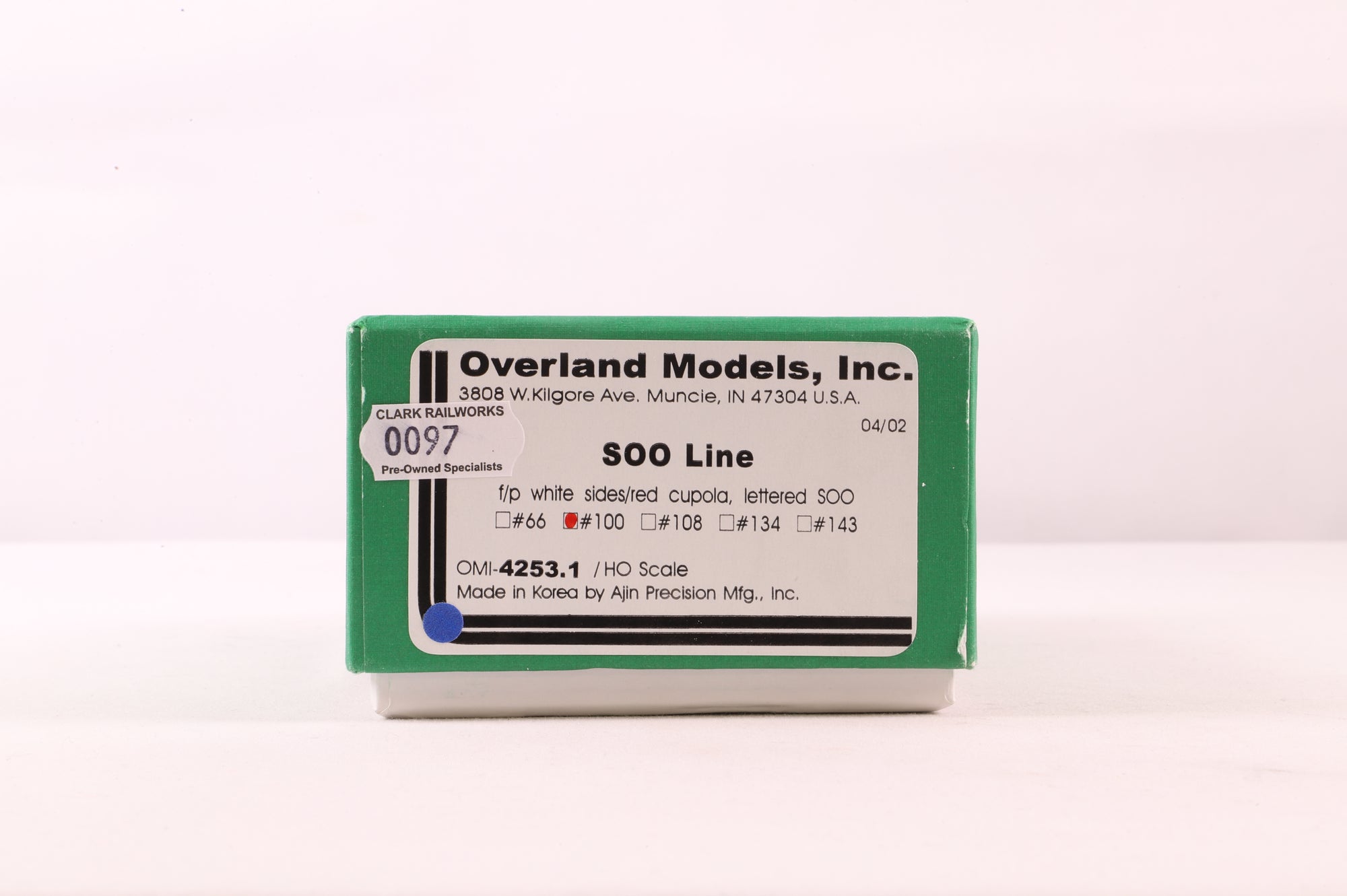 Overland Models HO Brass OMI-4253.1 Caboose SOO '100'