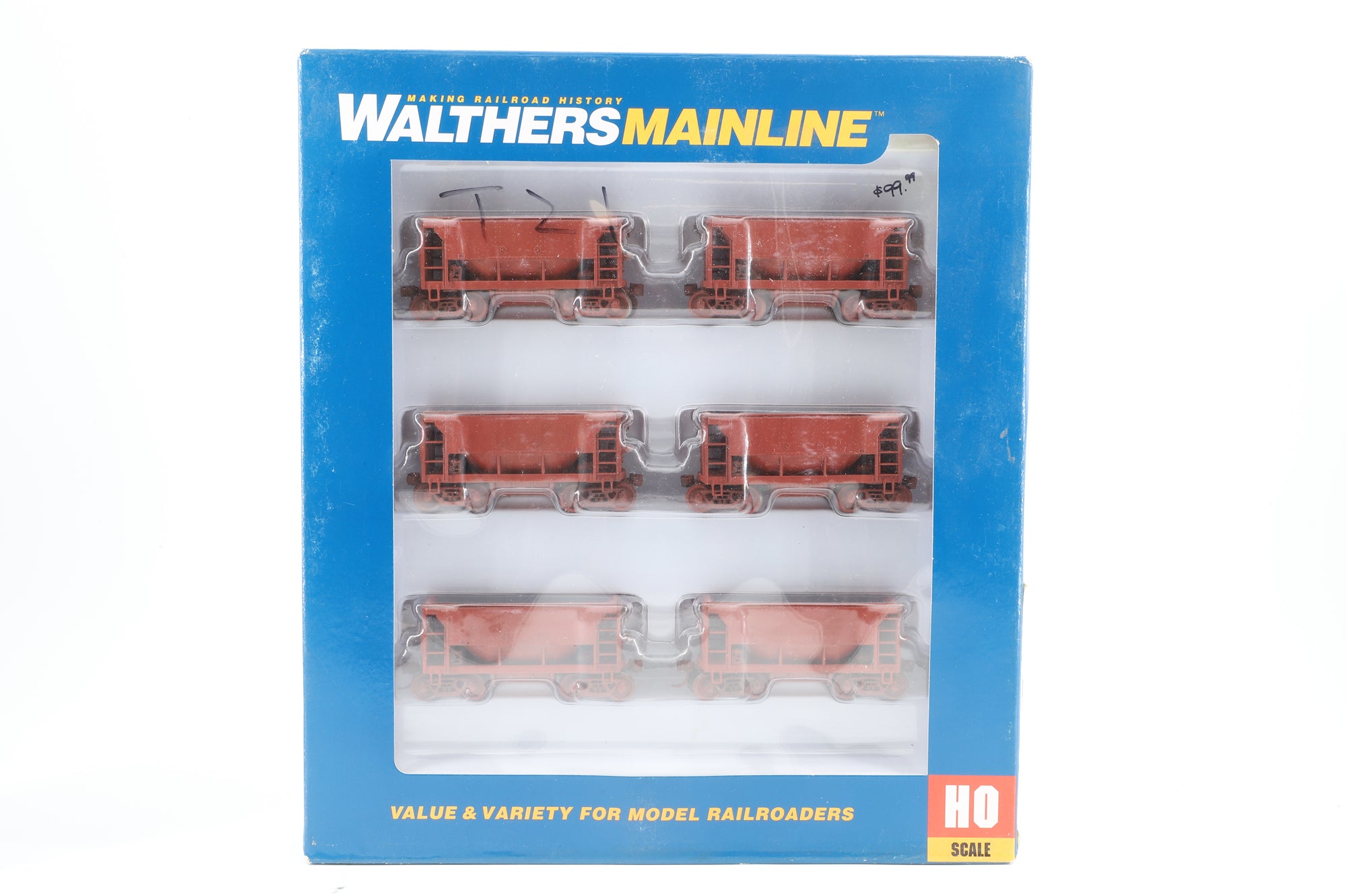 Walthers HO 910-58010 6-Pack of Minnesota Ore Cars in Plain Brown - Pro-Customised