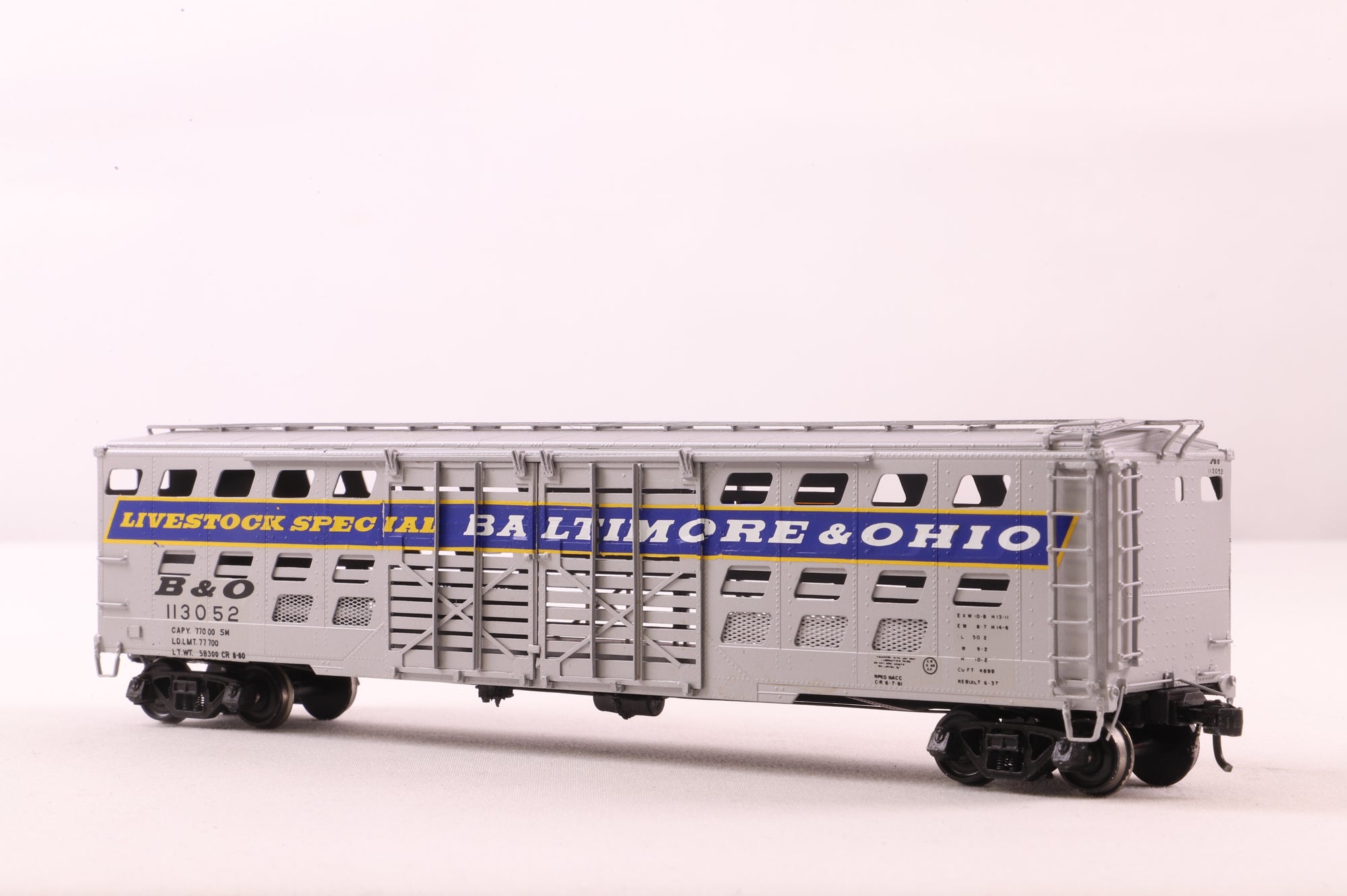 Overland Models HO Brass OMI-3056 B&O Cattle Car '113052'