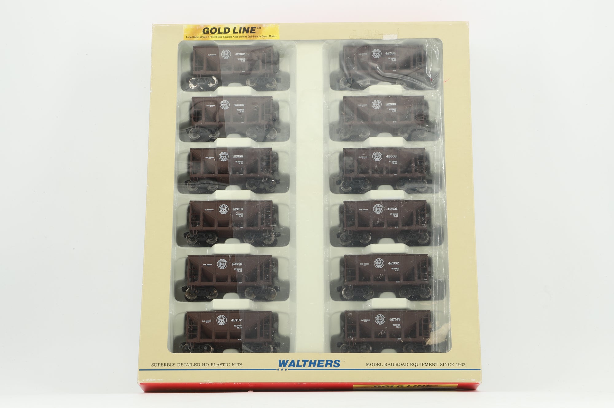 Walthers HO 932-40505 12-Pack of Michigan Ore Cars in DMIR Brown