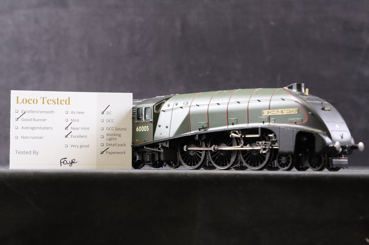 Hornby OO R3522 Class A4 &#39;60005&#39; &#39;Sir Charles Newton&#39; BR Green E/C, Renumbered