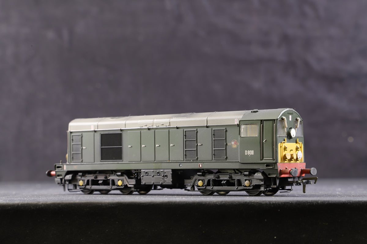 Bachmann OO 32-027B Class 20 &#39;D8011&#39; BR Green w/Indicator Disks, Weathered &amp; DCC Sound