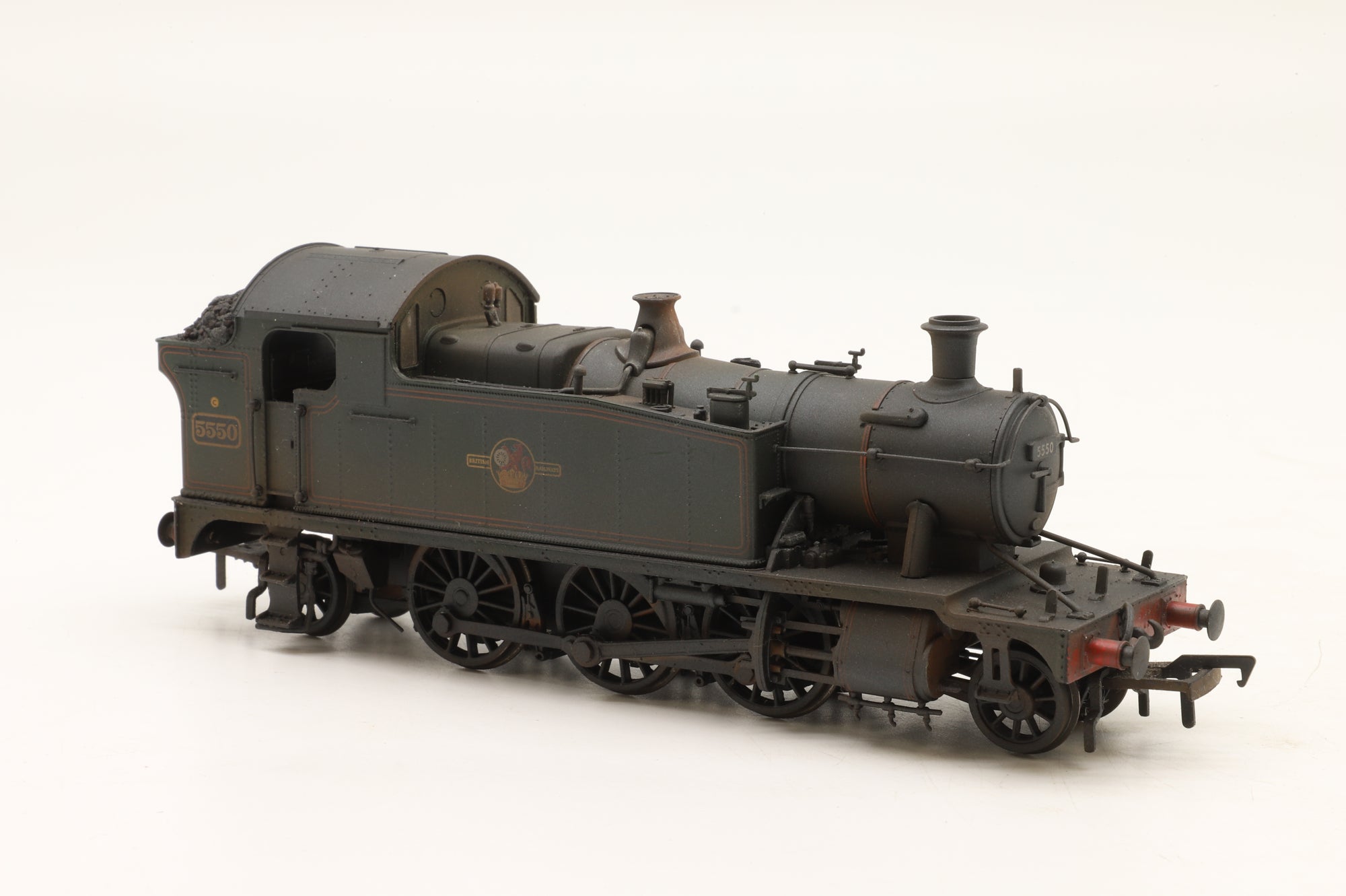 Bachmann OO 32-138 Class 4575 Prairie 5550 in Lined BR Green w/ Late Crests – Weathered
