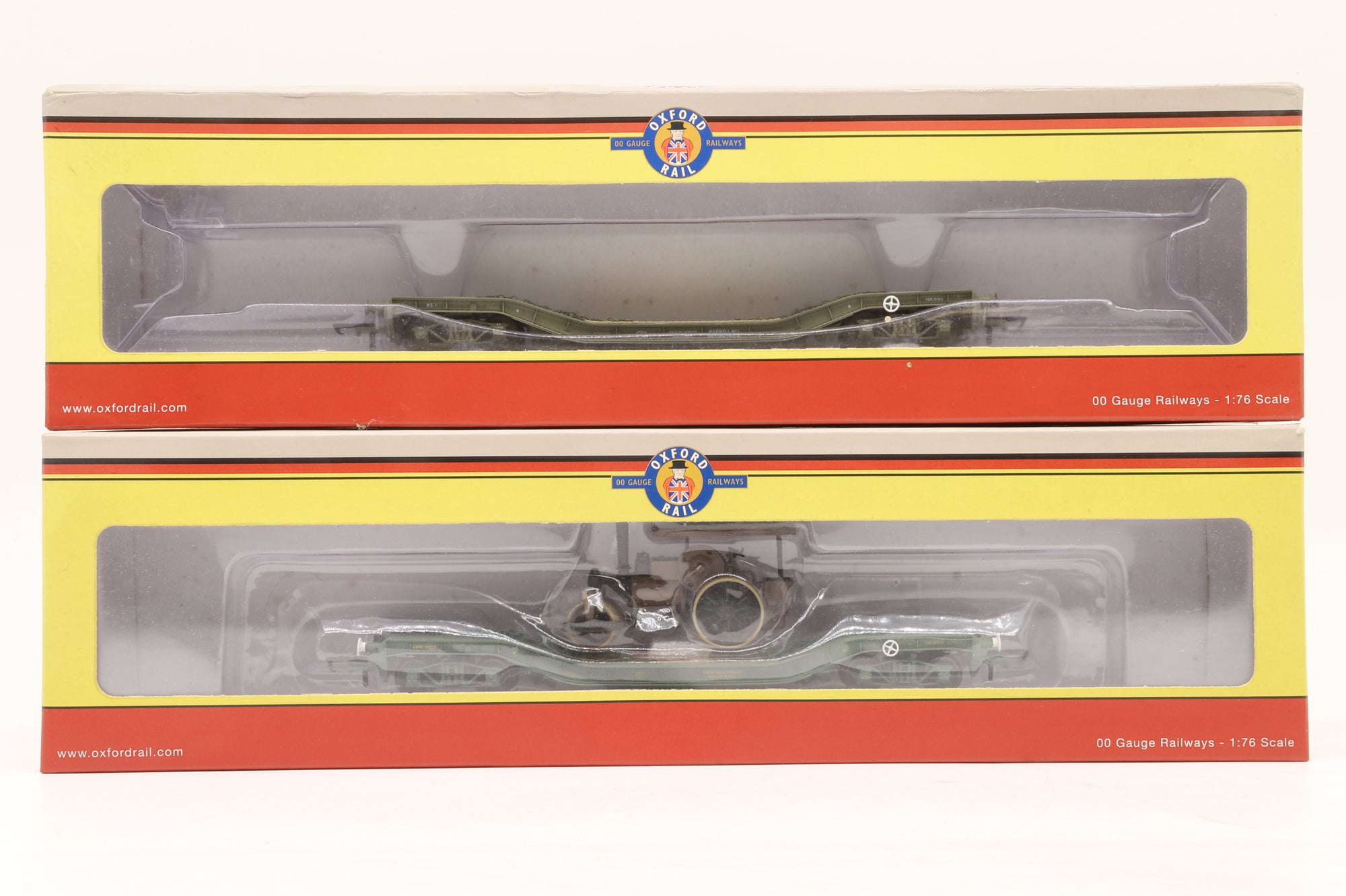 Oxford Rail OO OR76WW001/009 Rake of 2x Warwell Wagons in WD/Army Liveries