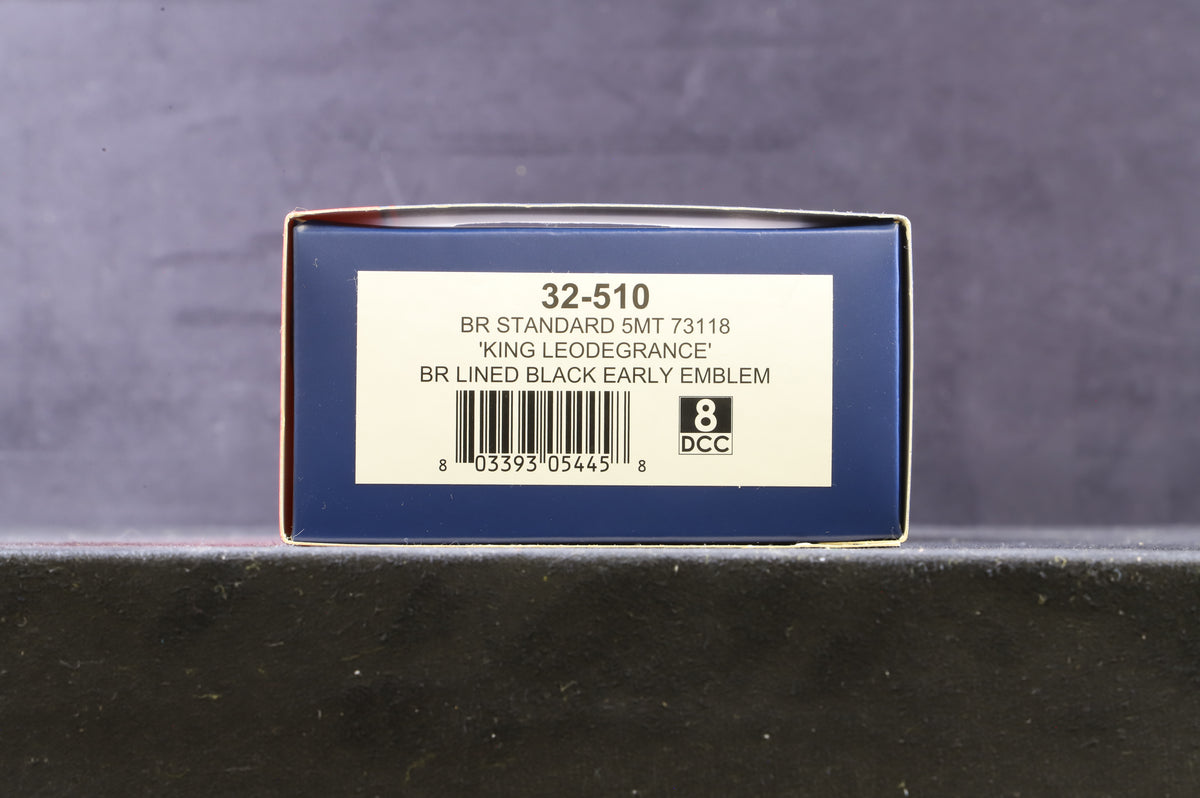 Bachmann OO 32-510 BR Standard Class 5MT &#39;73118&#39; &#39;King Leodegrance&#39; BR Lined Balck E/C