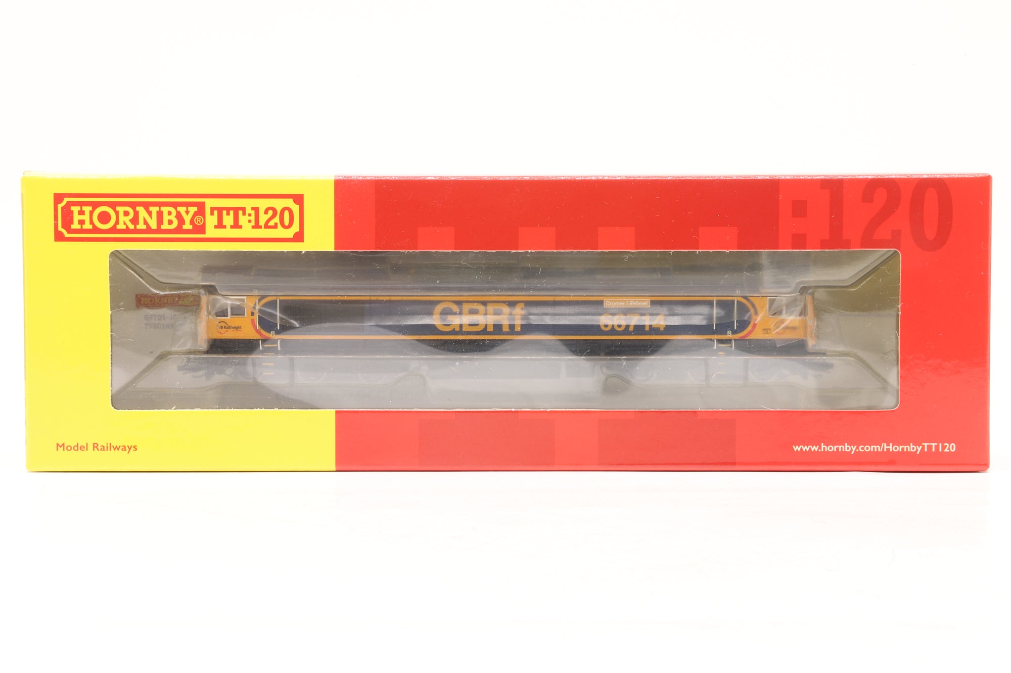 Hornby TT:120 TT3016M Class 66 66714 'Cromer Lifeboat' in GBRf Livery