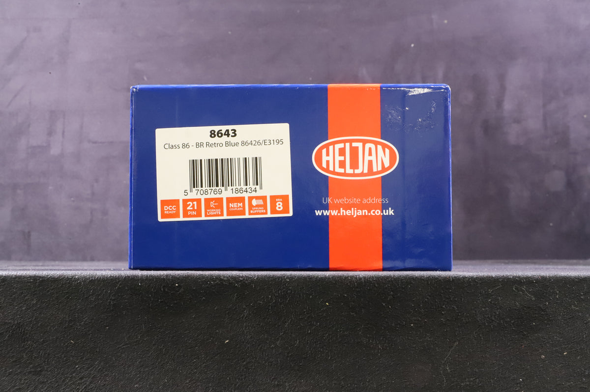 Heljan OO 8643 Class 86 86426/E3195 in BR Blue w/ Aluminium Early Crests