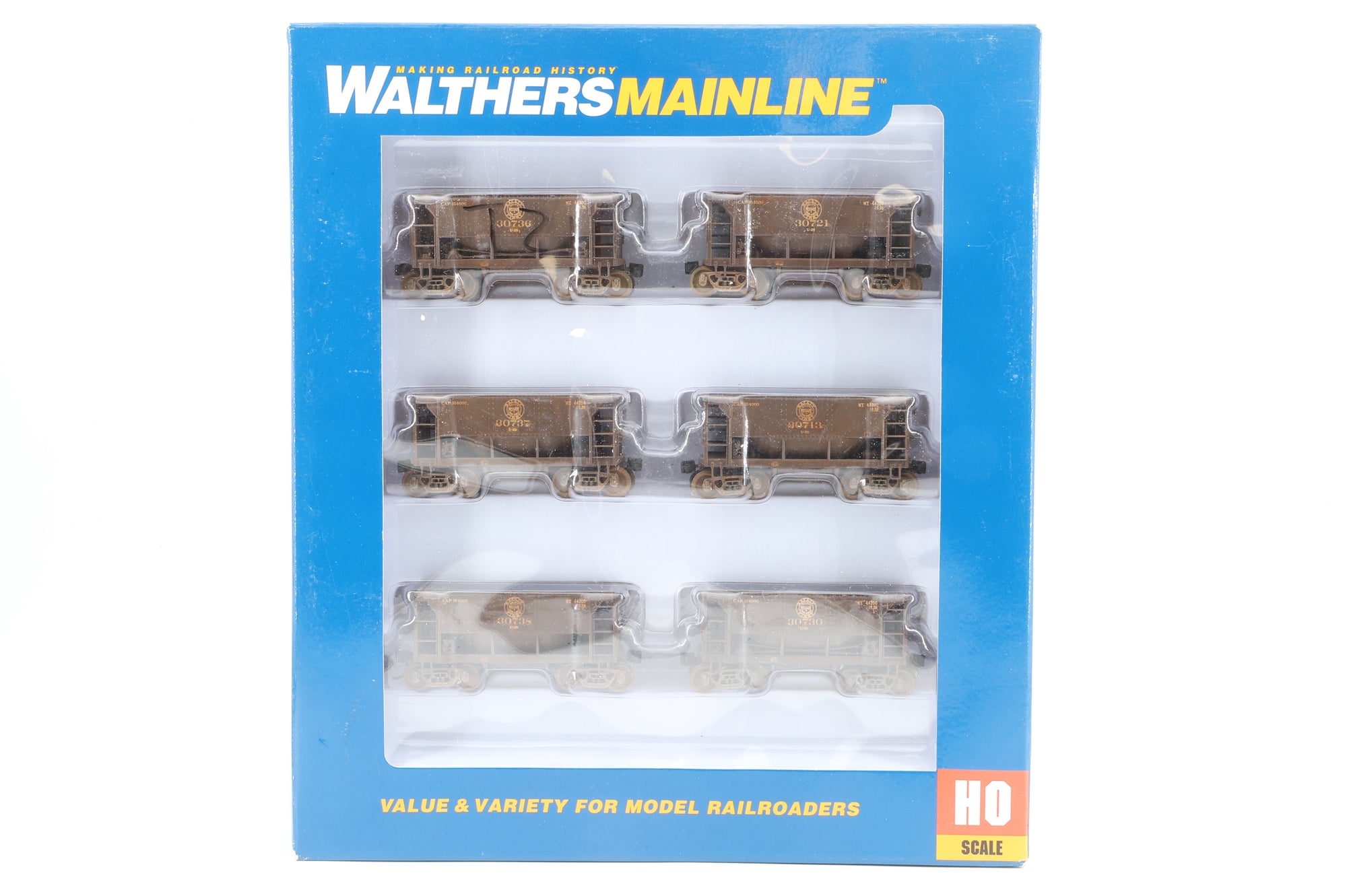 Walthers HO 910-58013 6-Pack of 24' Minnesota Ore Cars in DMIR Brown - Pro-Customised/Weathered