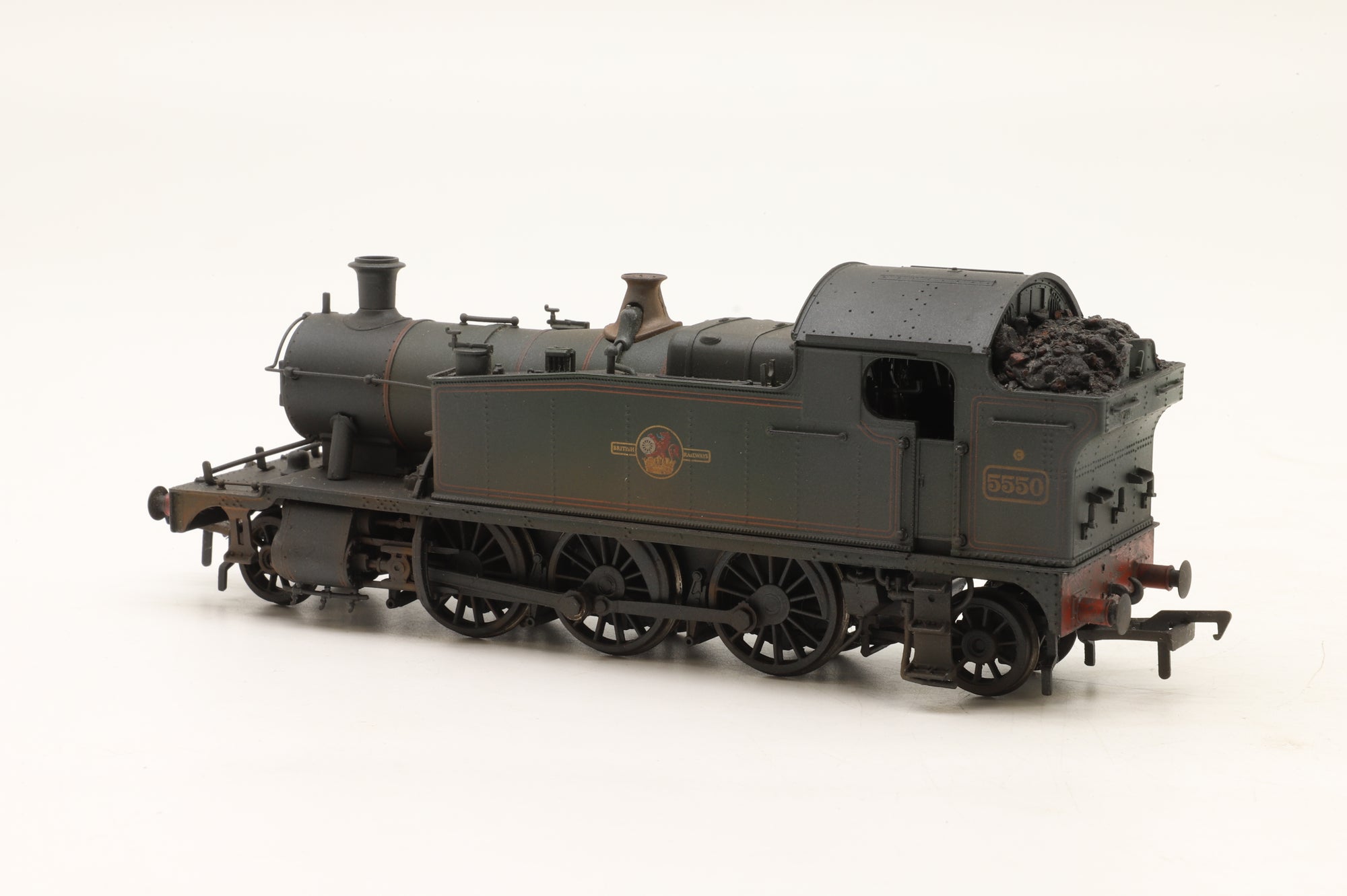 Bachmann OO 32-138 Class 4575 Prairie 5550 in Lined BR Green w/ Late Crests – Weathered
