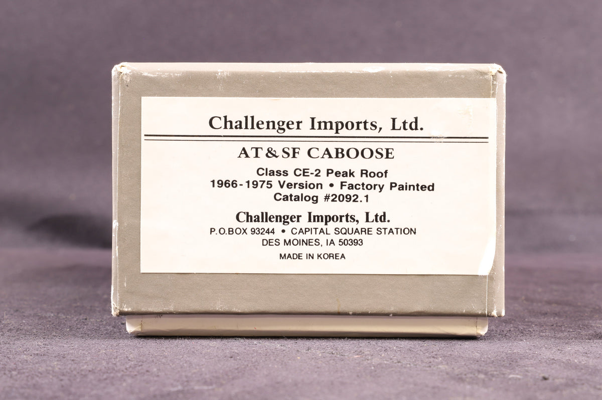 Challenger Imports HO Sante Fe Caboose, Plain Brass