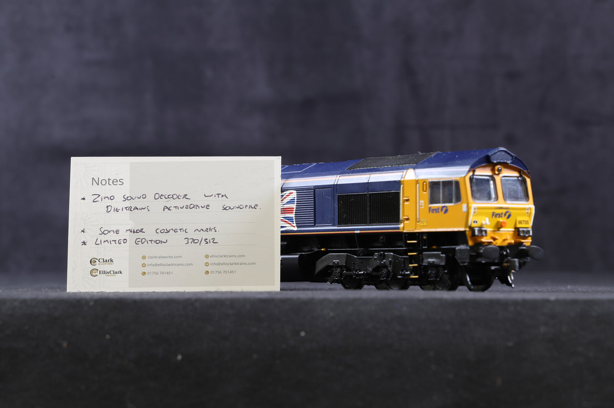 Bachmann OO 32-727Y Class 66 Diesel &#39;66705&#39; GBRf, DCC Sound Ltd Ed 370/ 512