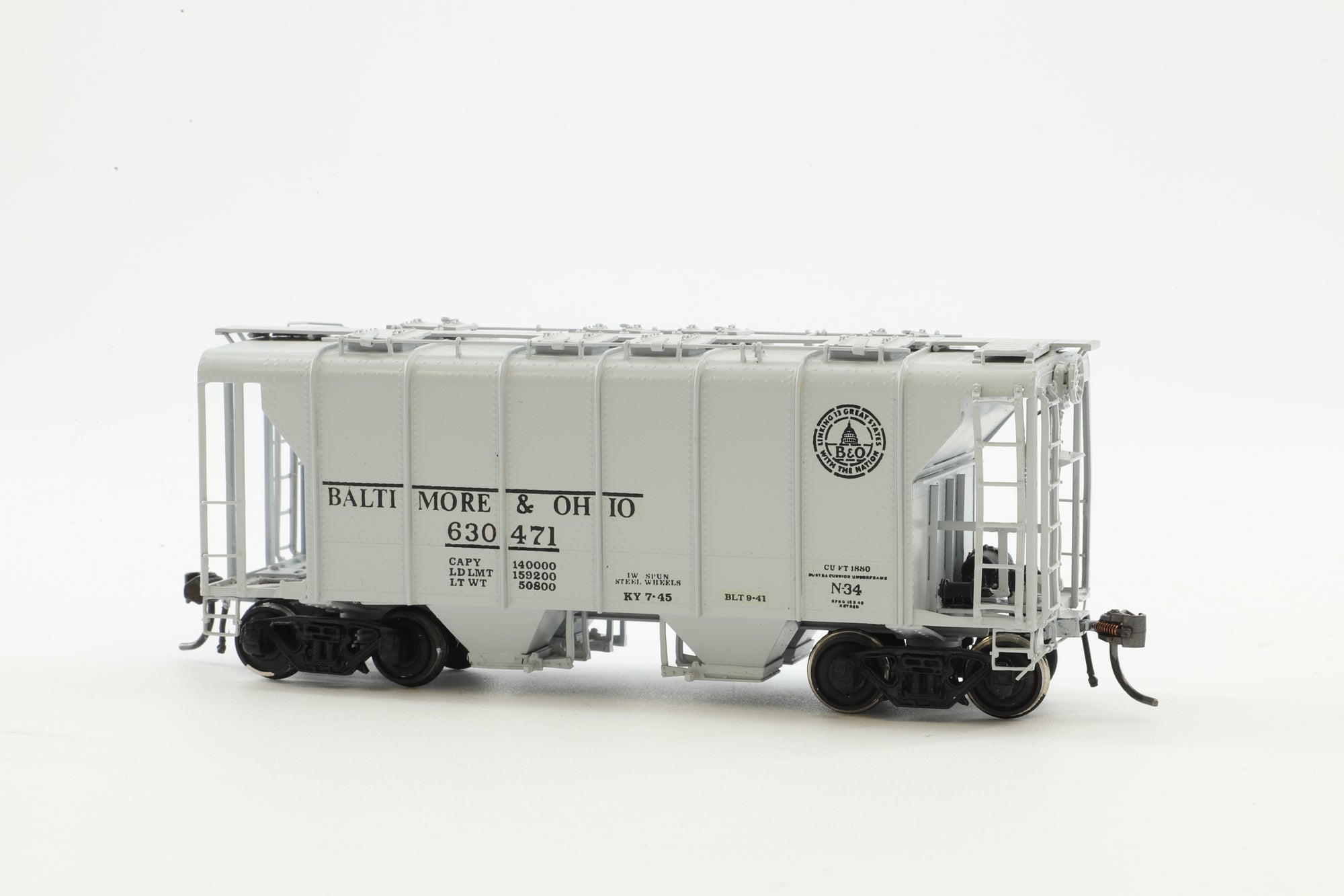 Overland Models HO Brass OMI-1390 Hopper Covered B&O Class N34 '630471'