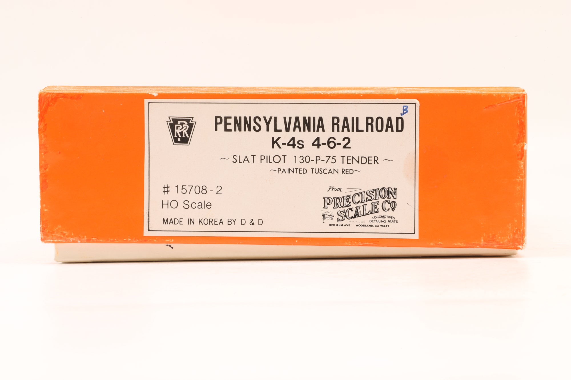 Precision Scale/D&D HO Brass 15708-2 K-4 4-6-2 w/ 130-P-75 Tender Unnumbered PRR Tuscan Red, Factory Painted, DCC Sound