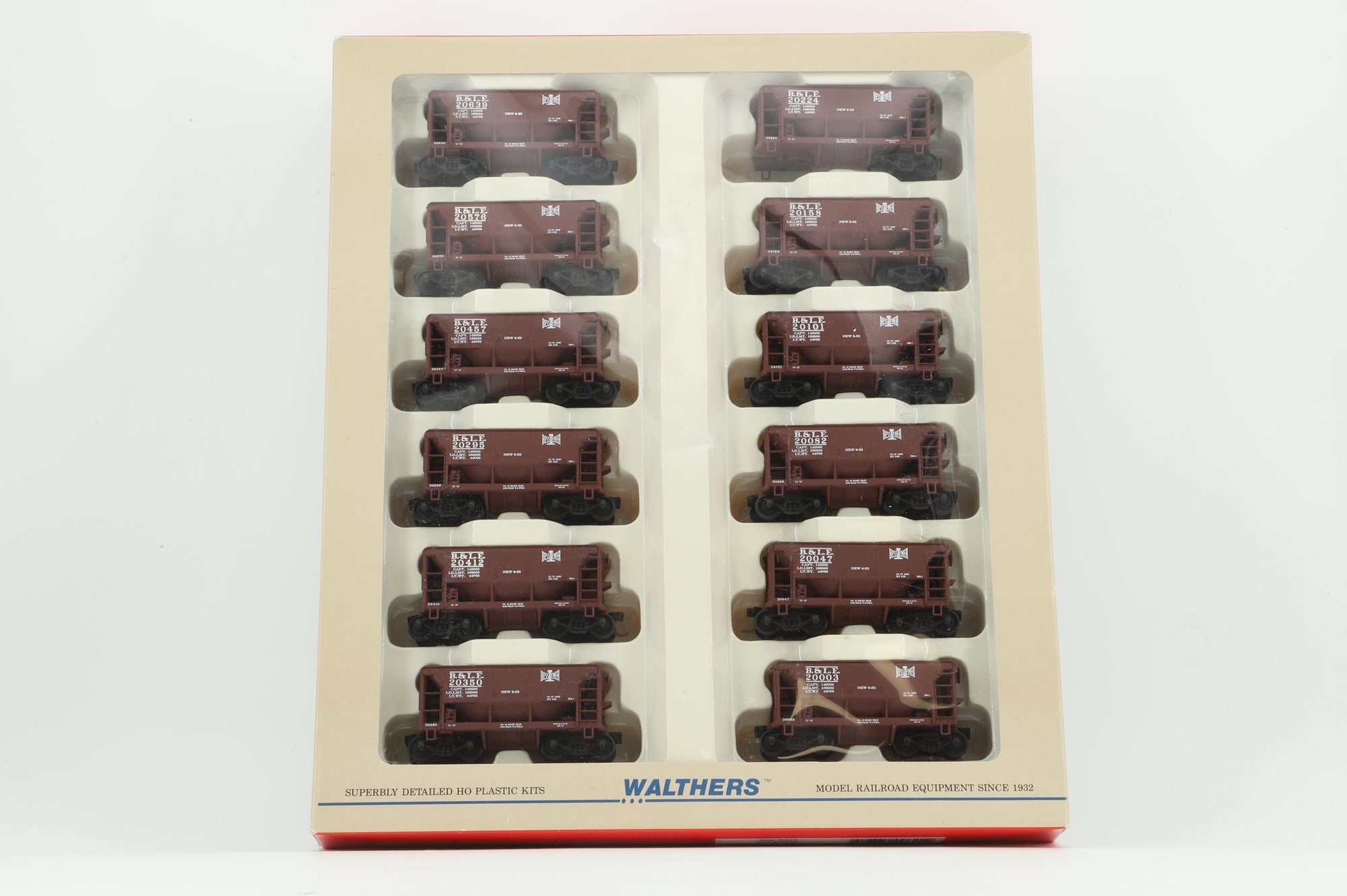 Walthers HO 932-4466 12-Pack of Ore Cars in B&LE Brown