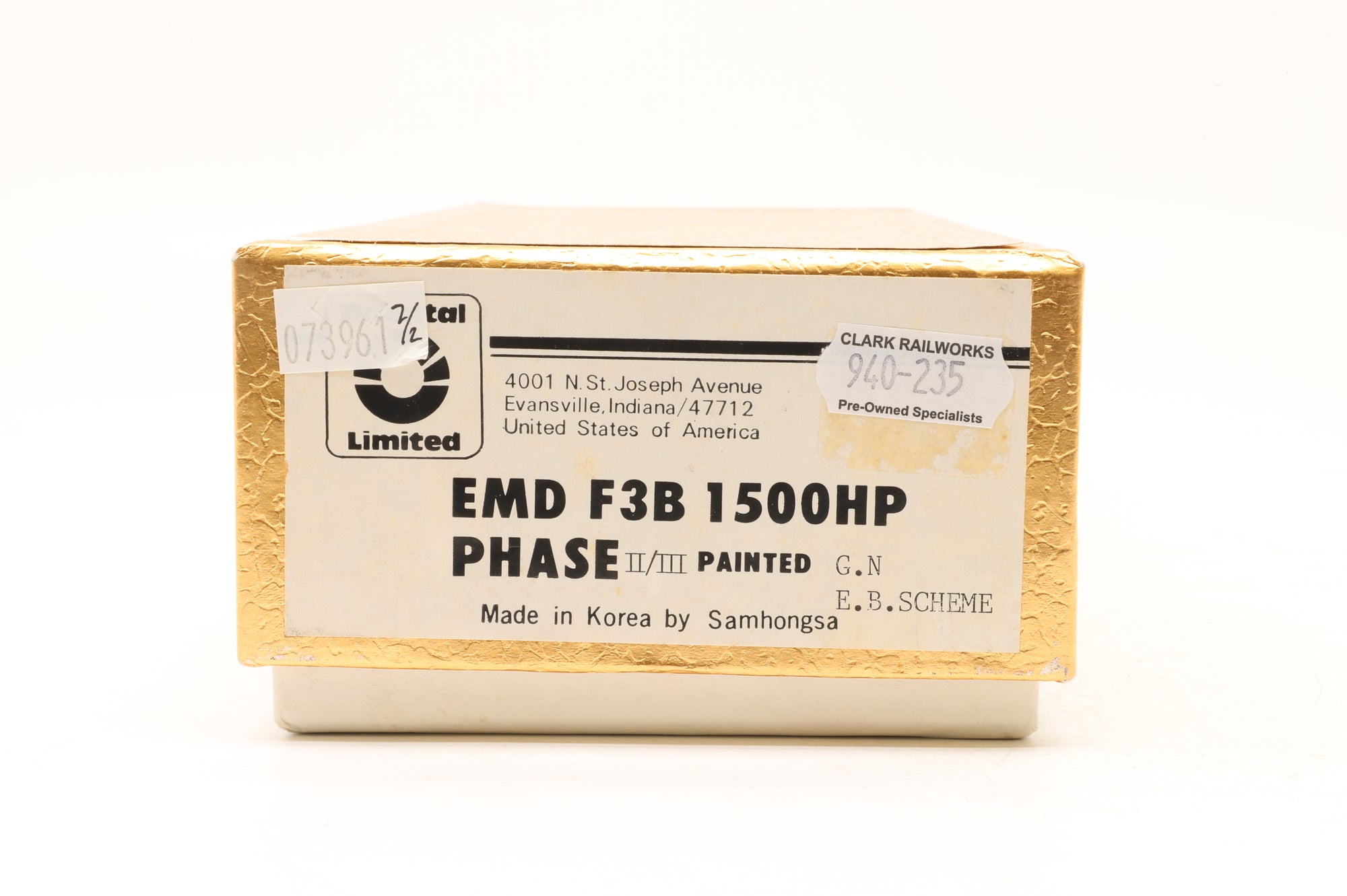Oriental Limited/Samhongsa HO Brass EMD F3B 1500HP Phase 2/3, Custom Painted