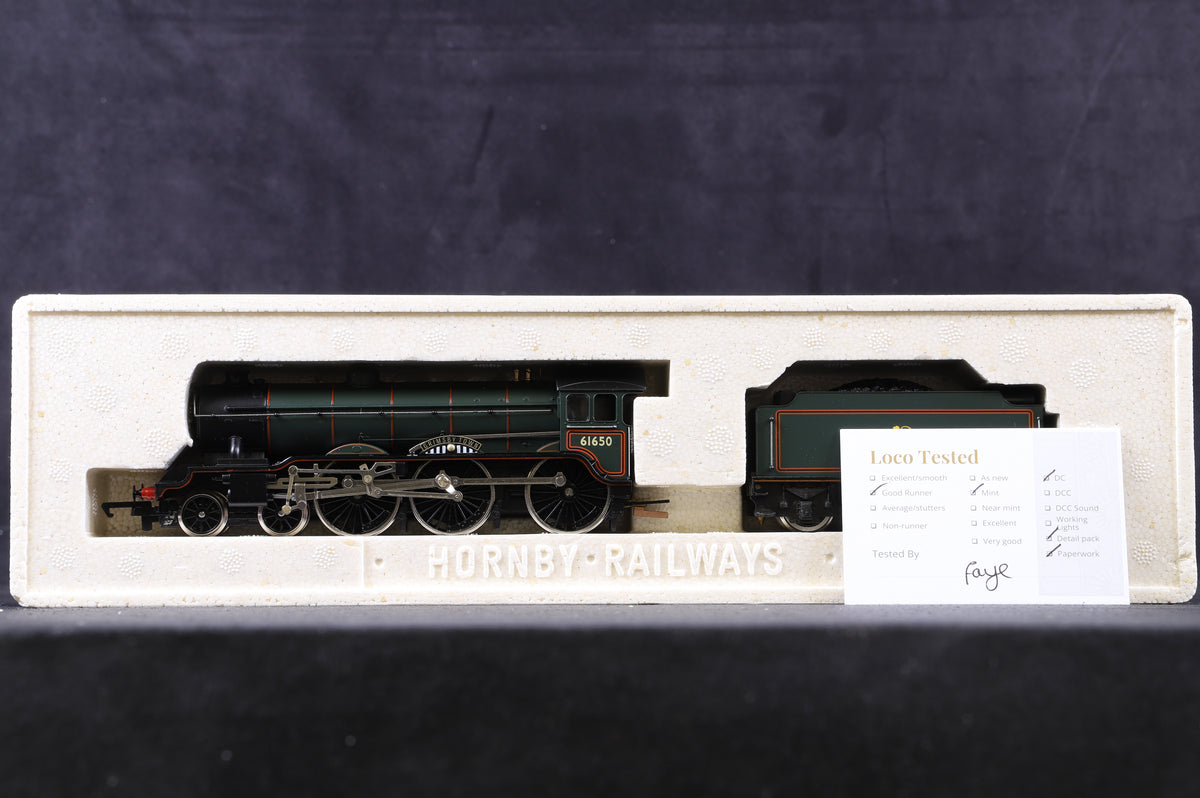 Hornby Top Link OO R2038A BR 4-6-0 Class B17/4 &#39;61650&#39; BR Lined Green E/C, Ltd Ed 129/ 250
