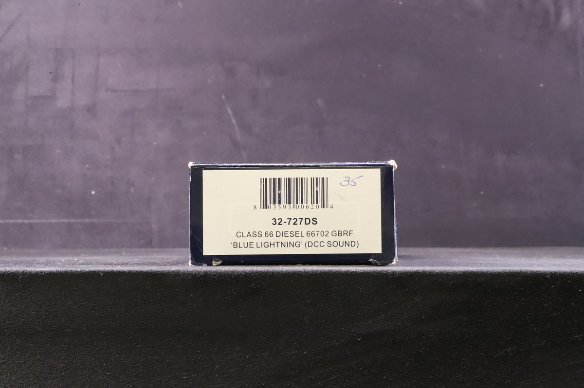 Bachmann OO 32-727DS Class 66 66702 &#39;Blue Lightning&#39; in GBRF Livery - DCC Sound