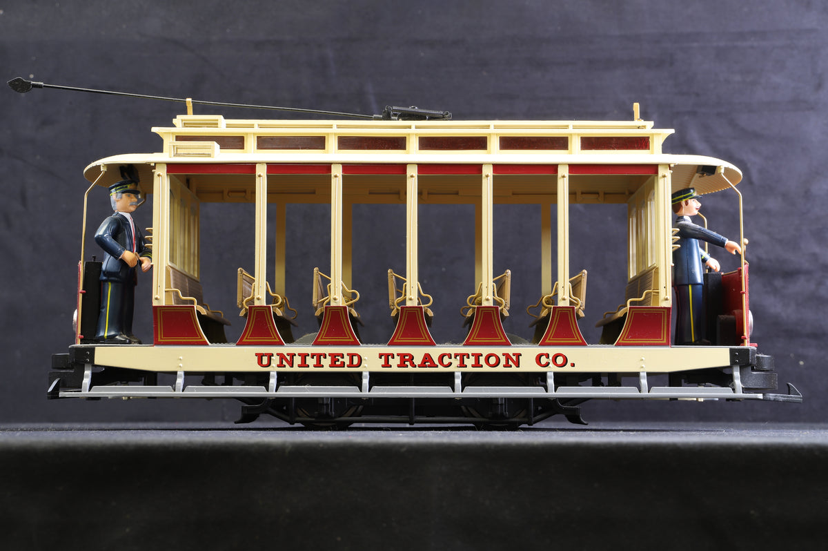 Bachmann Big Haulers G 93937 Open Street Car - Maroon &amp; Beige United Traction Co. &#39;2259&#39;