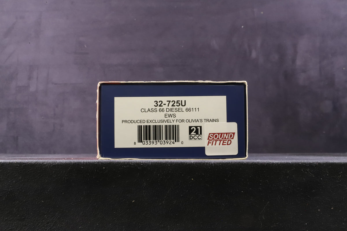 Bachmann OO 32-725U Class 66 Diesel &#39;66111&#39; EWS Excl. Olivia&#39;s Trains DCC Sound