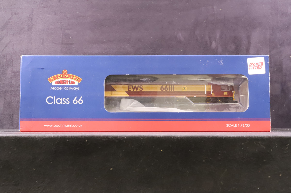 Bachmann OO 32-725U Class 66 Diesel &#39;66111&#39; EWS Excl. Olivia&#39;s Trains DCC Sound