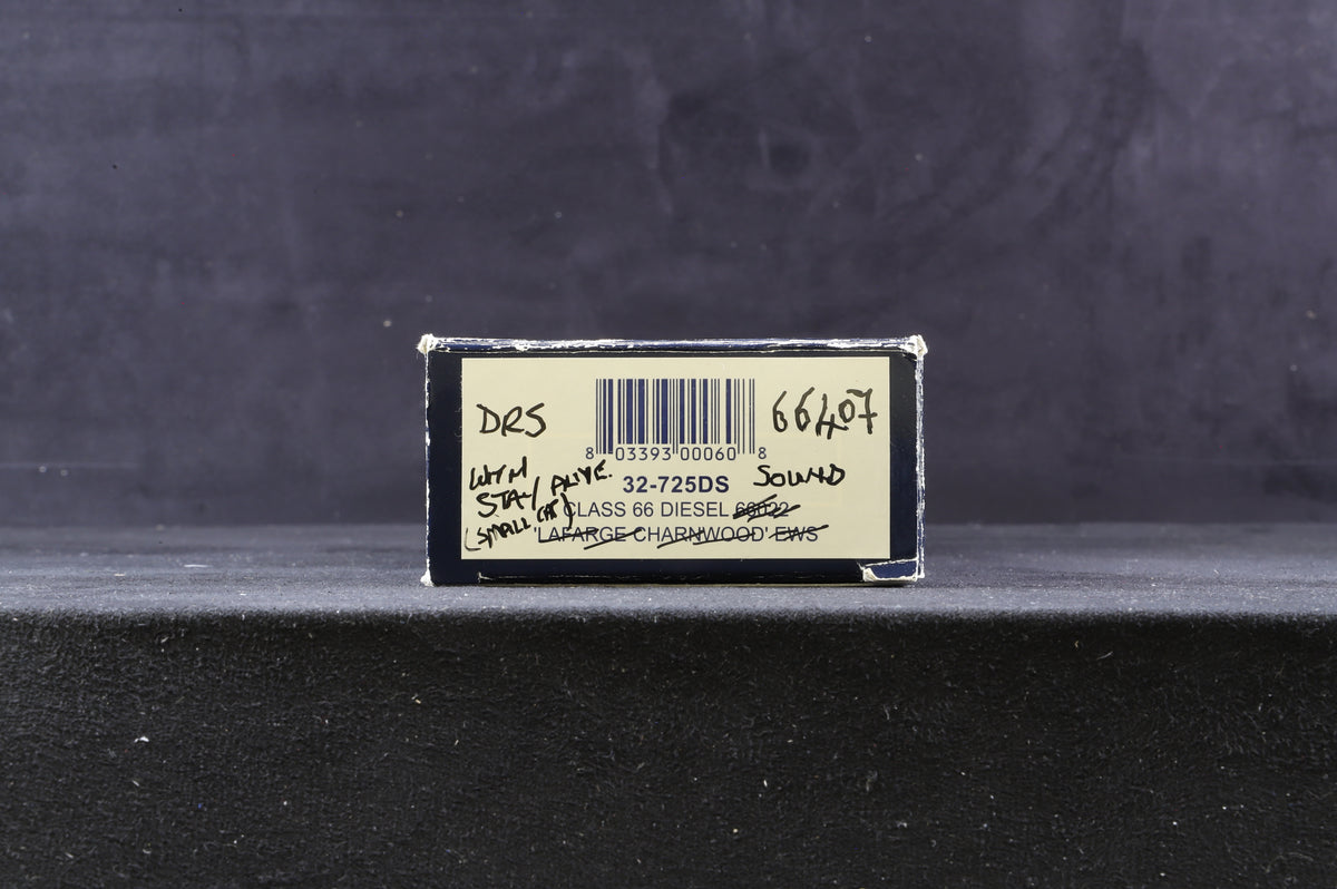 Bachmann OO 32-725DS Class 66 &#39;66407&#39; DRS Weathered, DCC Sound