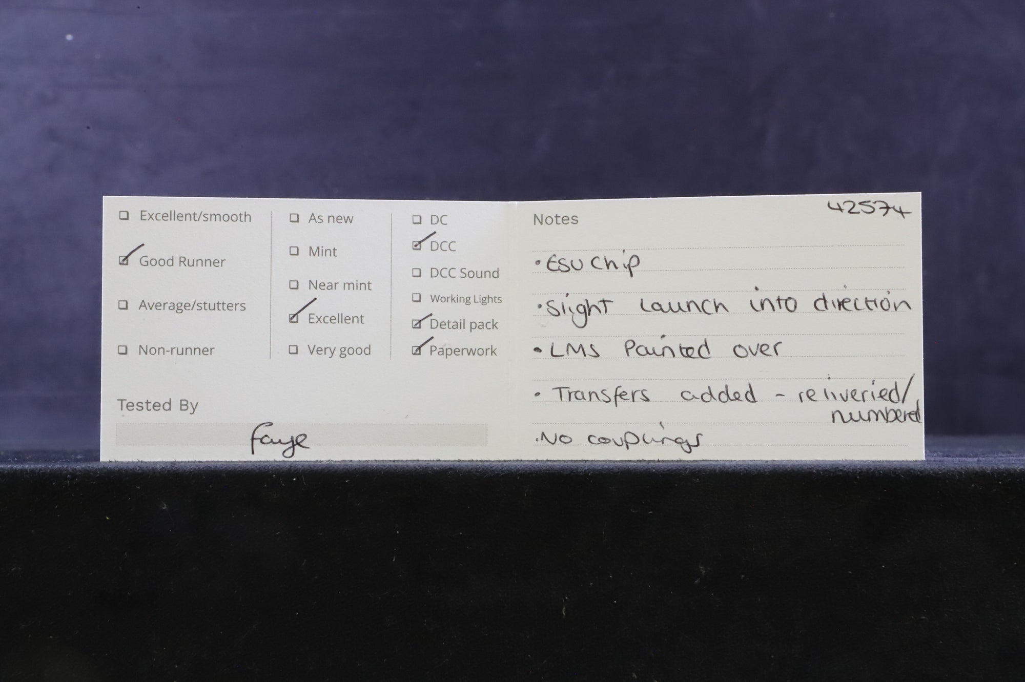 Hornby OO Stanier 4P '42574' BR Black L/C Renumbered DCC Fitted