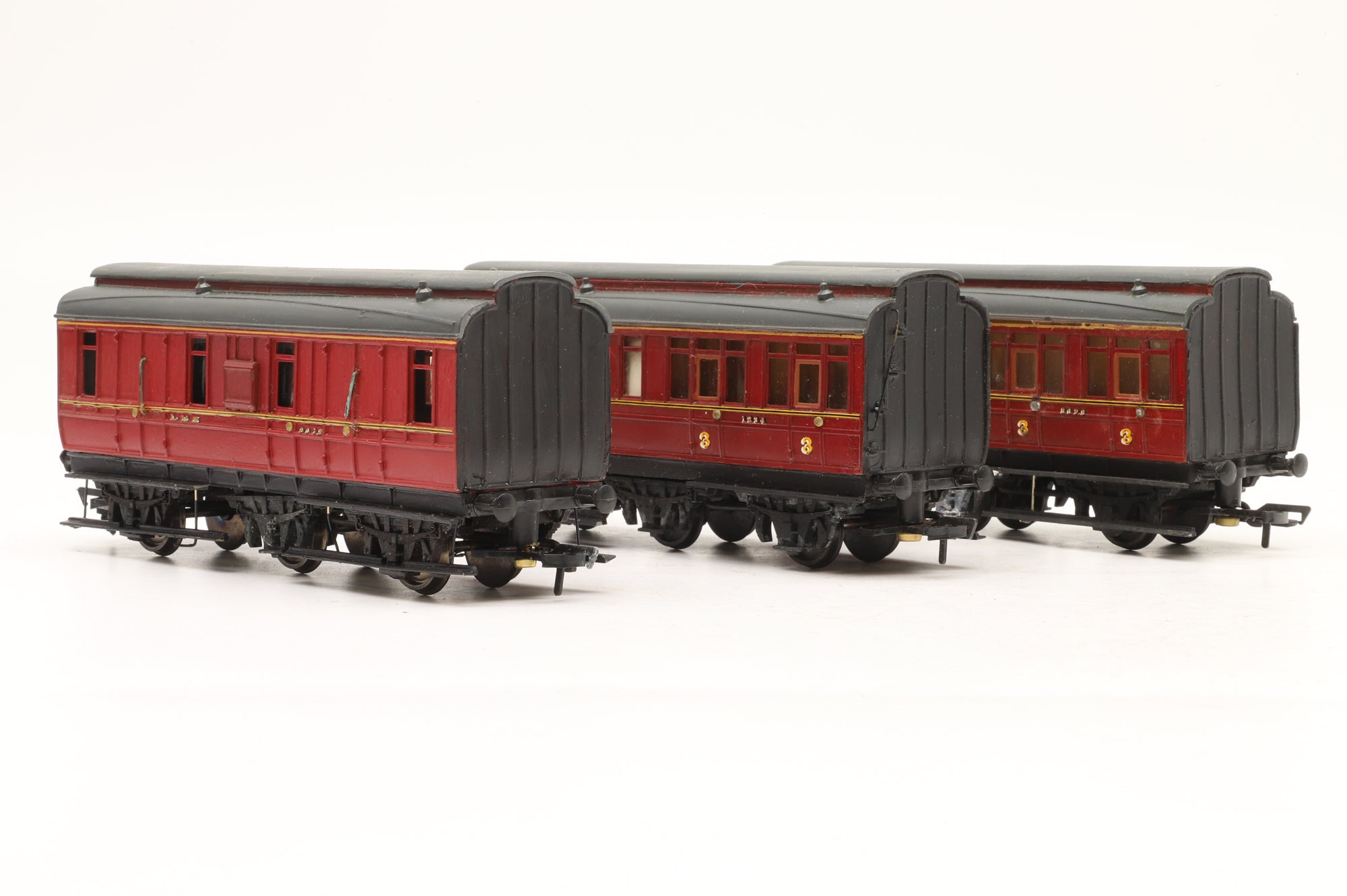 Ratio/ Hornby OO Rake Of 3 6 Wheel Midland Railway Coaches