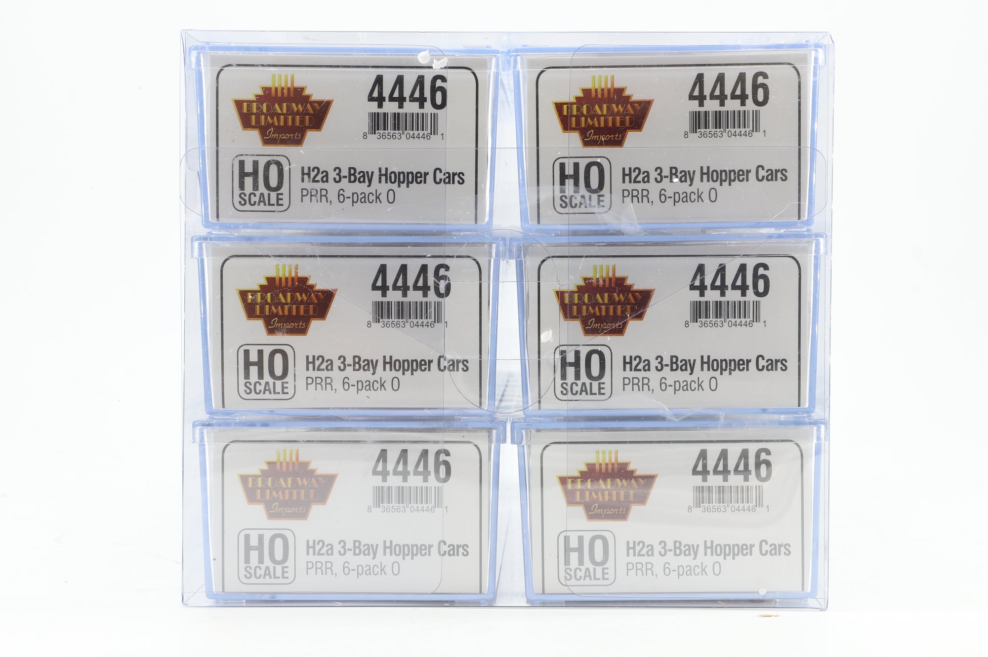 Broadway Limited HO 4446 Pack Of 6 H2a 3 Bay PRR Hopper Cars