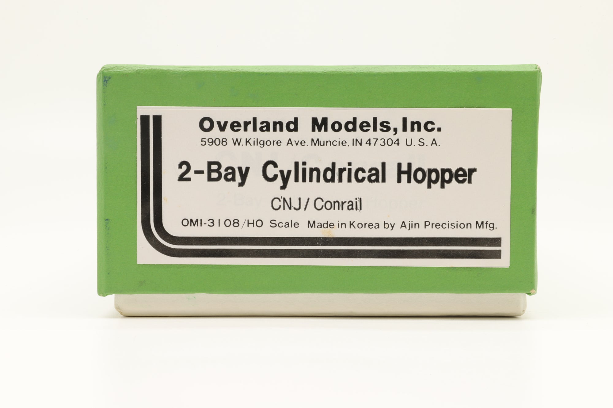 Overland Models/Ajin HO OMI-3108 2-Bay Cylindrical Hopper CNJ/Conrail, Unpainted Brass